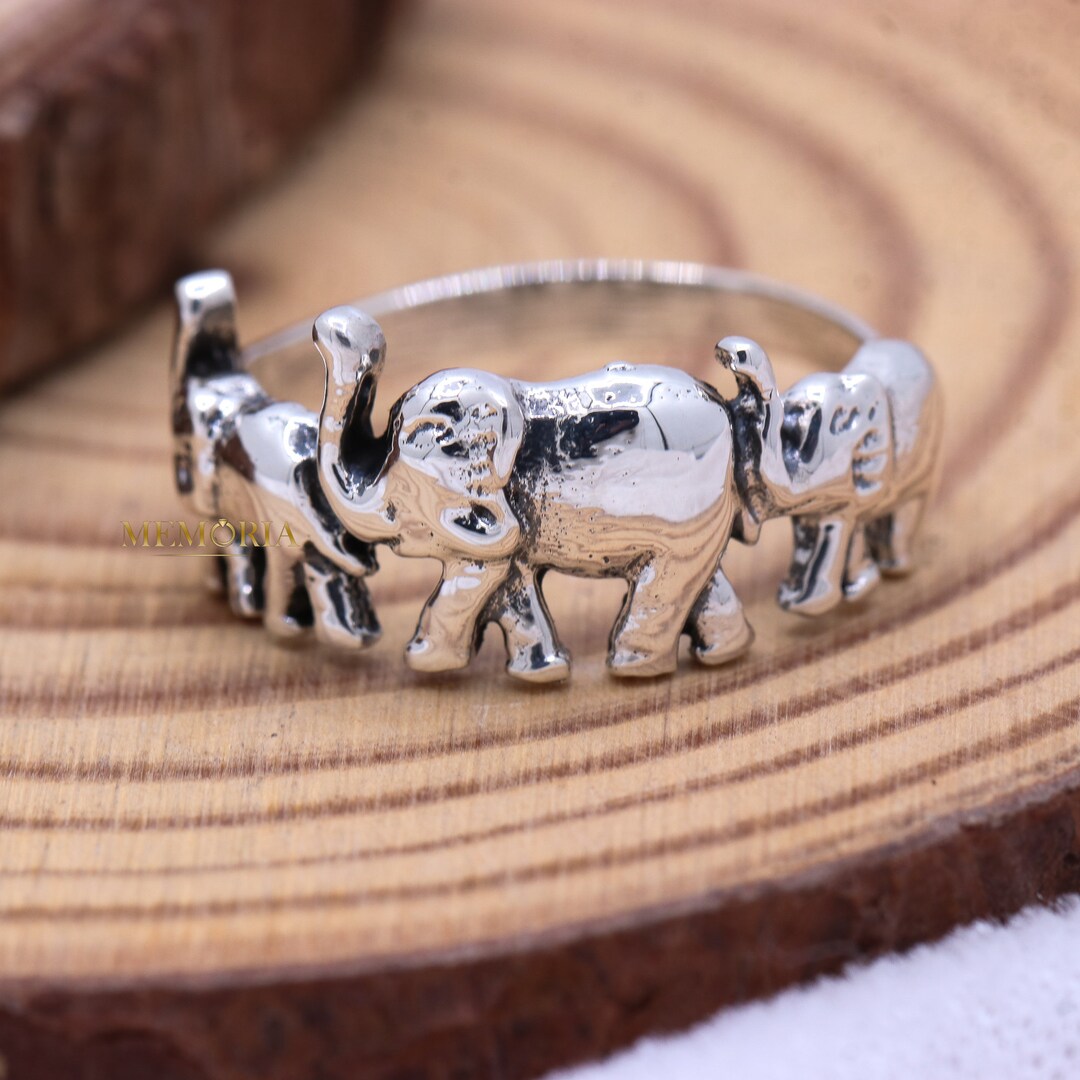 Silver Oxidized Elephant & Turquoise Earrings