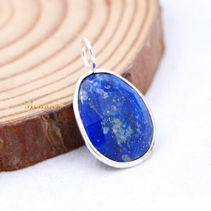 Silver Lapis Lazuli Gemstone Pendant, Lapis Lazuli Gemstone Jewelry Pendant, Fine Silver Pendant, Lapis Necklace Pendant Jewelry Gift