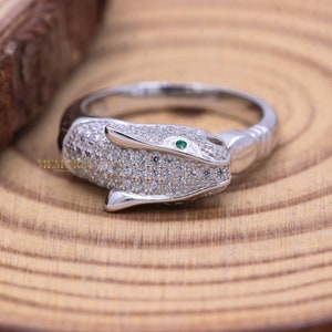 925 Sterling Silver Ring, Panther Silver Ring, Cubic Zircon Panther Ring, Boho Panther Ring For Women, Animal Silver Ring, Valentine Gift