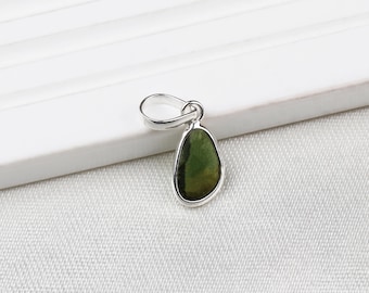 Pendentif tourmaline verte : argent sterling 925