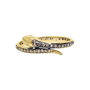 Natural Diamond Snake Ring, Vintage Snake Ring, Snake Ring, Serpent Ring, Snake Jewelry Stackable Snake Ring, Personalization Gift