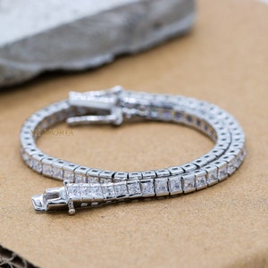 Sparkling Cubic Zircon Bracelet, 925 Sterling Silver Bracelet, Zirconia Silver Bracelet, Tennis Silver Bracelet, valentine day