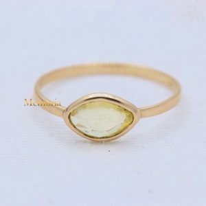 Yellow Sapphire Ring, 14k Yellow Gold Ring, Stacking Sapphire Ring, Promise Sapphire Ring, Statement Sapphire Ring, Birthday Gift