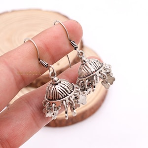 925 Sterling Silver Earrings, Boho Silver Earrings, Vintage Silver Earrings, Silver Dangle Earrings, Jhumka Earrings, Silver Drop Earrings