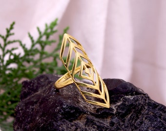 Sterling Silver Full Finger Ring: Boho Statement Jewelry