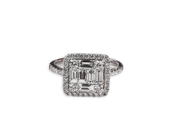18k White Gold Diamond Statement Ring