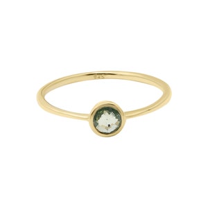 Natural Green Sapphire Ring, Sapphire Gold Ring, 925 Silver Ring,  Tiny Green Sapphire Ring, Minimalist Sapphire Ring, Birthday Gift