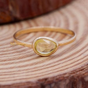 14k Yellow Sapphire Ring, Sapphire Gemstone Ring, Sapphire Yellow Gold Ring, Sapphire Gemstone Ring, Personalization Gift