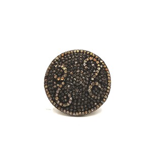 Oxidized Sterling Silver Black Diamond Ring: Pave Setting