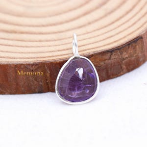 Silver Purple Amethyst Pendant, Natural Amethyst Gemstone, Uneven Shape Amethyst Necklace Pendant Jewelry, Labor Day Sale