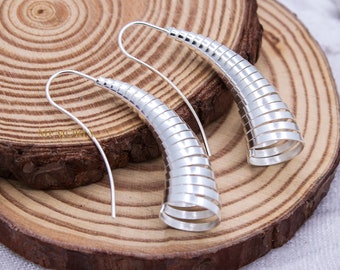 Handmade 925 Sterling Silver Spiral Dangle Earring