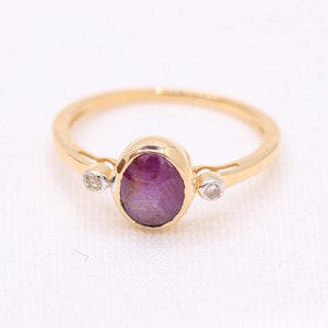 Ruby Star Gemstone Ring, Star Diamond Ring, Boho Statement Ring, Gemstone Jewelry Ring, 14k Yellow Gold Ring, Gold Jewelry Ring