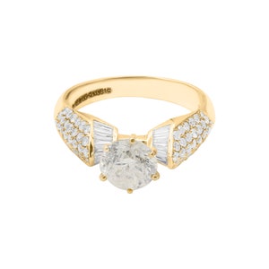 Diamond Cluster Ring, Diamond Engagement Ring, 18k Yellow Gold Ring, Diamond Jewelry Ring, Statement Ring, Anniversary Gift