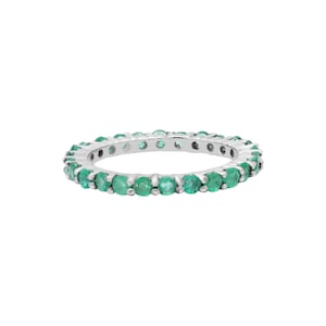 Emerald Eternity Band Ring, Emerald Wedding Band Ring, Solid Gold Eternity Band, May Birthstone Ring, Emerald May Birthstone, Wedding Band
