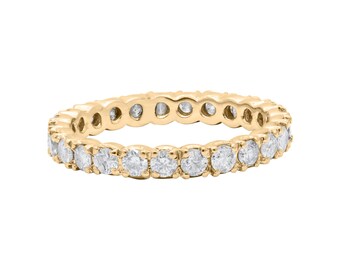 18k Gold Diamond Eternity Band Ring: Full Circle Wedding Band