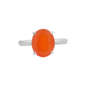 Carnelian Gemstone Ring, 925 Sterling Silver Ring, Orange Carnelian Ring, Stacking Womens Ring, Natural Carnelian Ring, Everyday Ring, Gifts