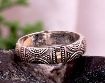Anillo de plata de ley 925: Anillo de pulgar con lunares bohemios
