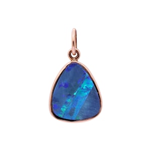 Multi Feueropal Anhänger, 9k Gelbgold Opal Edelstein Anhänger, Handgefertigter Boho Opal Anhänger, Multi Feueropal Goldanhänger, Geburtstagsgeschenk