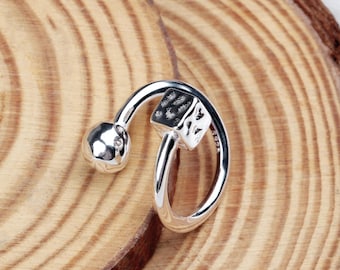 Anillo geométrico de plata de ley 925