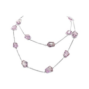 Purple Amethyst Necklace, Amethyst Gemstone Necklace, 925 Sterling Silver Necklace, Boho Amethyst Necklace, February Birthstone Necklace