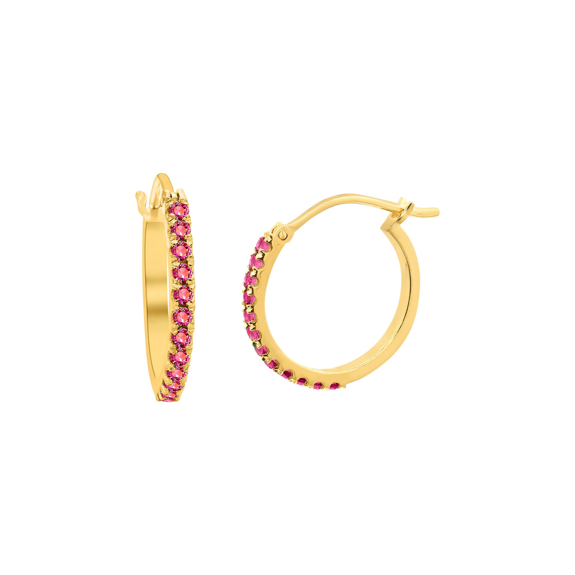 Cubic Zircon Hoop Earrings, Sterling Silver Hoop Earrings