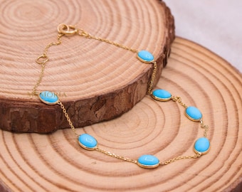 Copper Infused Turquoise Station Necklace Gold-plated Silver Copper Infused Turquoise Station Necklace Gold-plated Silver
