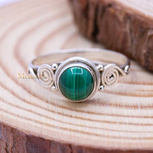 Gorgeous Malachite Gemstone Ring, Malachite Gemstone, 925 Sterling Silver Ring, Engagement Silver Ring, Silver Band Ring, Birthday Gift