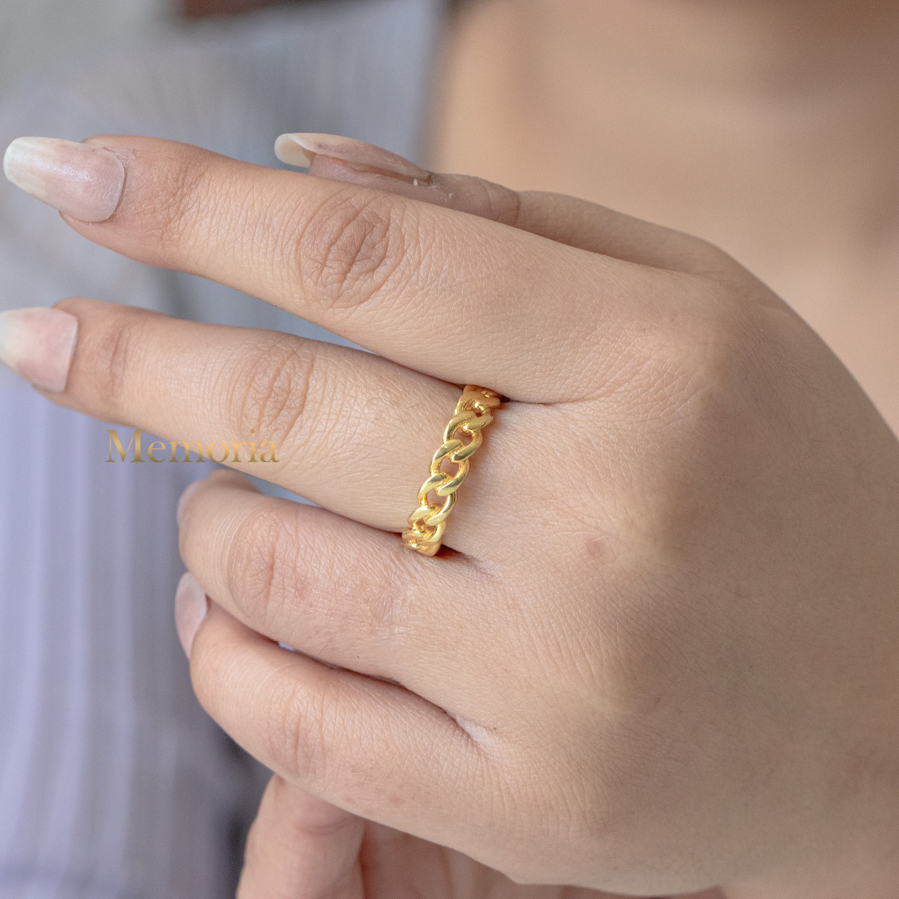 Gold Chain Ring, Link Chain Ring, Statement Ring, Curb Chain Ring, Cuban  Link Ring, Stacking Ring, Gold Link, Sterling Silver, Gift for Her - Etsy
