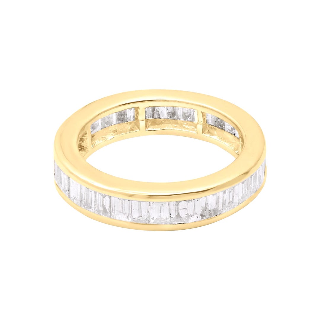 Baguette Diamond Eternity Band Ring : 18k Yellow Gold - Etsy