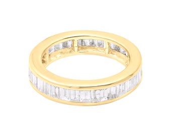 Baguette Diamond Eternity Band Ring : 18k Yellow Gold