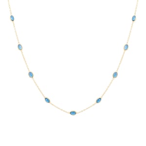 London Blue Topaz Necklace, Dainty Sterling Silver Gemstone Necklace, Dainty Necklace, Topaz Gemstone Jewelry Necklace Gift