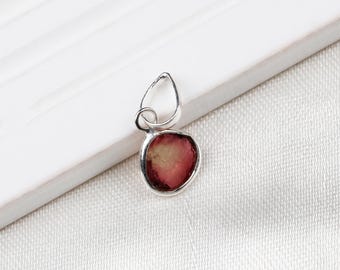 Wassermelonen-Turmalin-Anhänger aus 925er Sterlingsilber