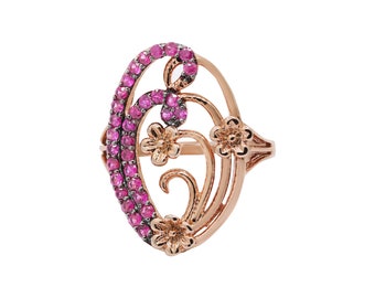 Red Ruby Ring: 925 Sterling Silver