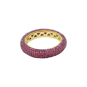 Natural Ruby Ring, 925 Sterling Silver Ruby Gemstone Ring, Full Eternity Ruby Band Ring, Ruby Band Ring For Women, Ruby Band For Bridesmaids