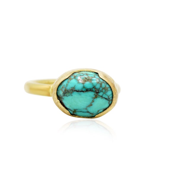 18K Yellow Gold Turquoise and Amethyst Chubby Ring – Long's Jewelers