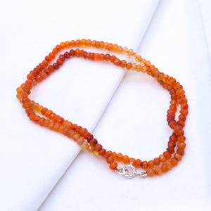 Red Carnelian Necklace, Carnelian Gemstone Choker, Handmade Beaded Necklace, Carnelian Shaded Necklace, Minimalist Necklace