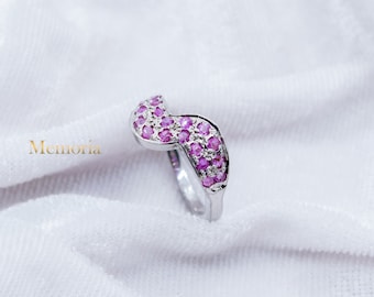 Pink Ruby Gemstone Sterling Silver Ring