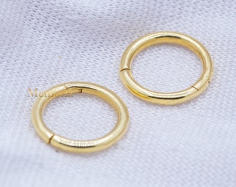 925 Sterling Silver Huggie Hoop Earrings: Gold Plated Minimalist Hoops