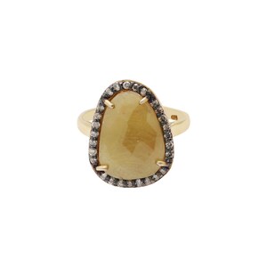 Natural Yellow Sapphire Ring, 925 Sterling Silver, Diamond Sapphire Jewelry, Handmade Rings, Women's Ring, Engagement Ring, Gift for Wife
