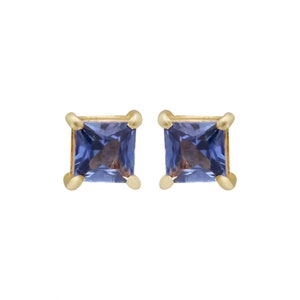 Dainty Blue Sapphire Studs, 5MM Sapphire Studs, Tiny Sapphire Studs, Engagement Sapphire Studs, Minimalist Sapphire Studs, Birthday Gift