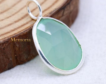 Pendentif pierre gemme à facettes turquoise : argent sterling 925