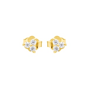 Very Tiny Three Dot Stud Earring, CZ Silver Stud Earrings, Three Dot CZ Stud, CZ Crystal Stud, Simple And Minimalist, Small Stud Earrings
