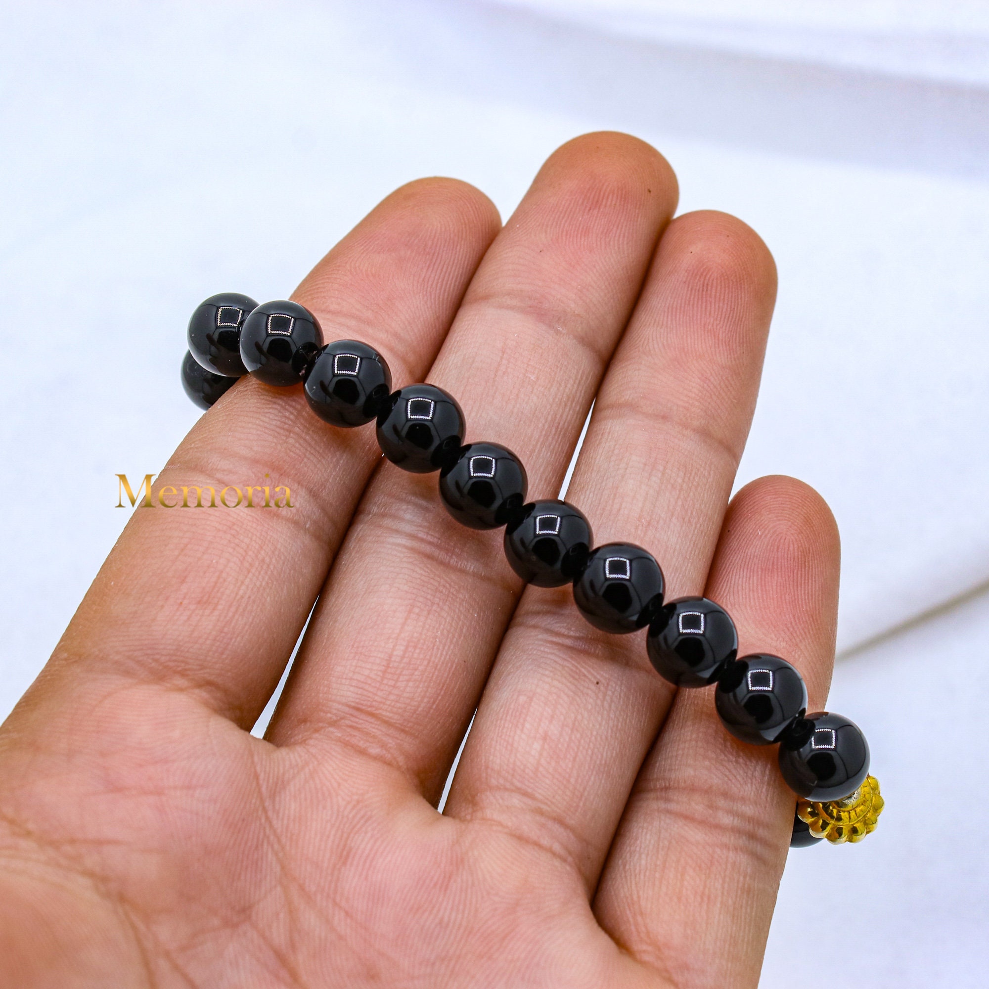 ブレスレット LESS IS MORE Oval Onyx Bracelet Oval Black Onyx Rope-Textured Frame Line Bracelet in