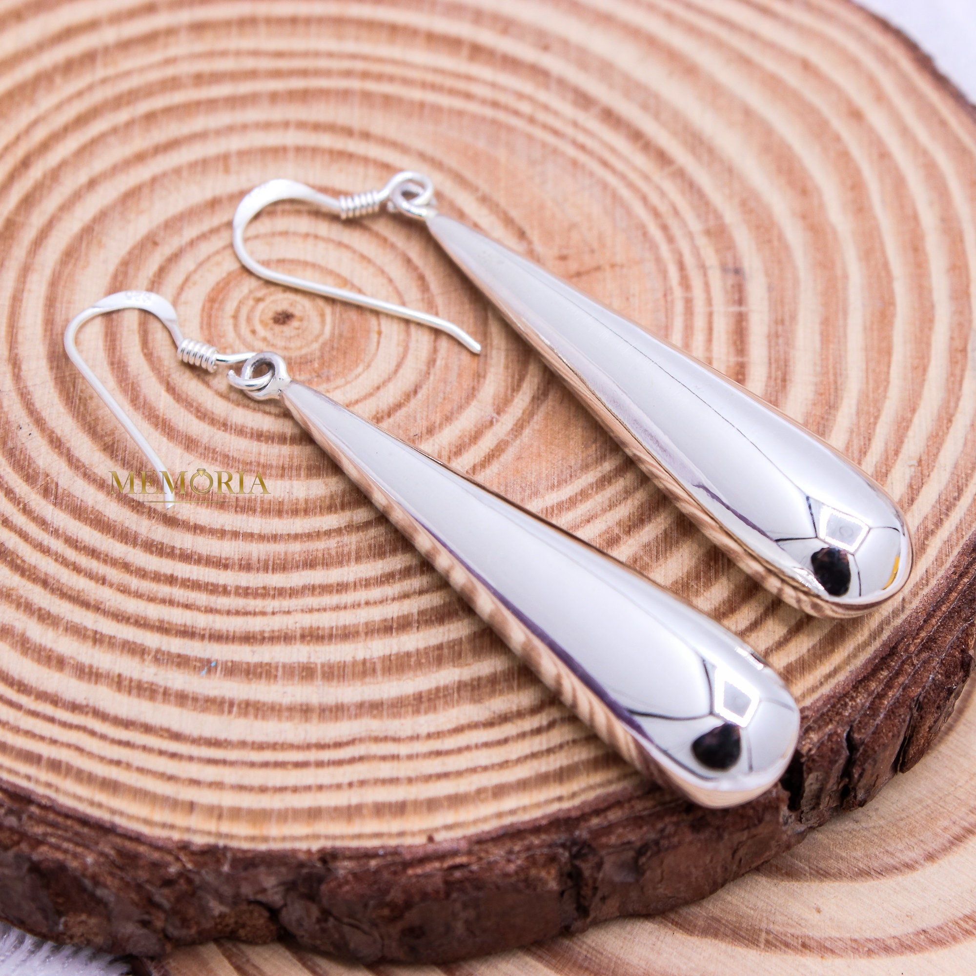 Orecchini Pendenti Goccia In Argento 925 Con Zirconi - Stile Boho A Doppia Torsione - Foto 2