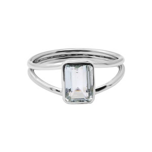 Natural White Topaz Silver Ring, White Topaz Gemstone Ring, Statement Ring,  Handmade White Topaz Silver Ring For Women Birthday Gift