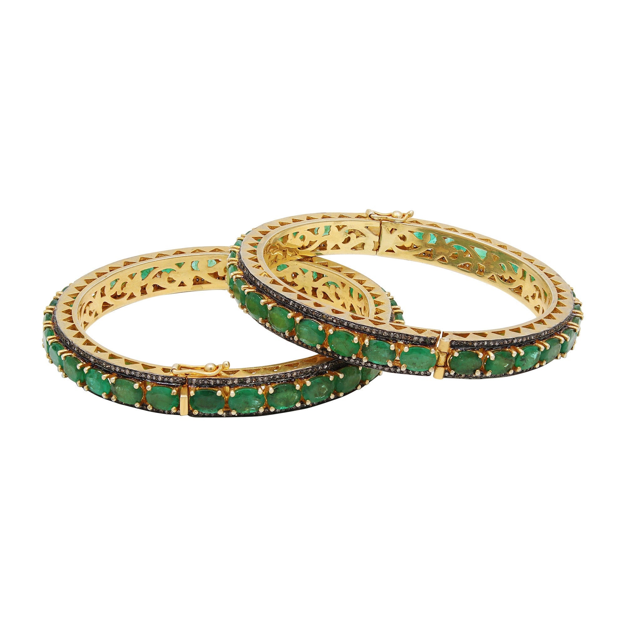 Emerald bangles gold deals