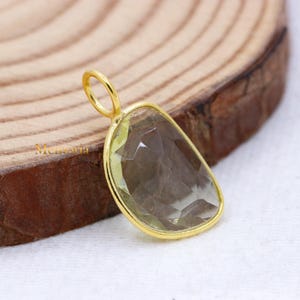 Silver Lemon Quartz Gemstone, Lemon Faceted Quartz Gemstone Pendant Making Necklace, 925 Sterling Silver, Special Birthday Gift