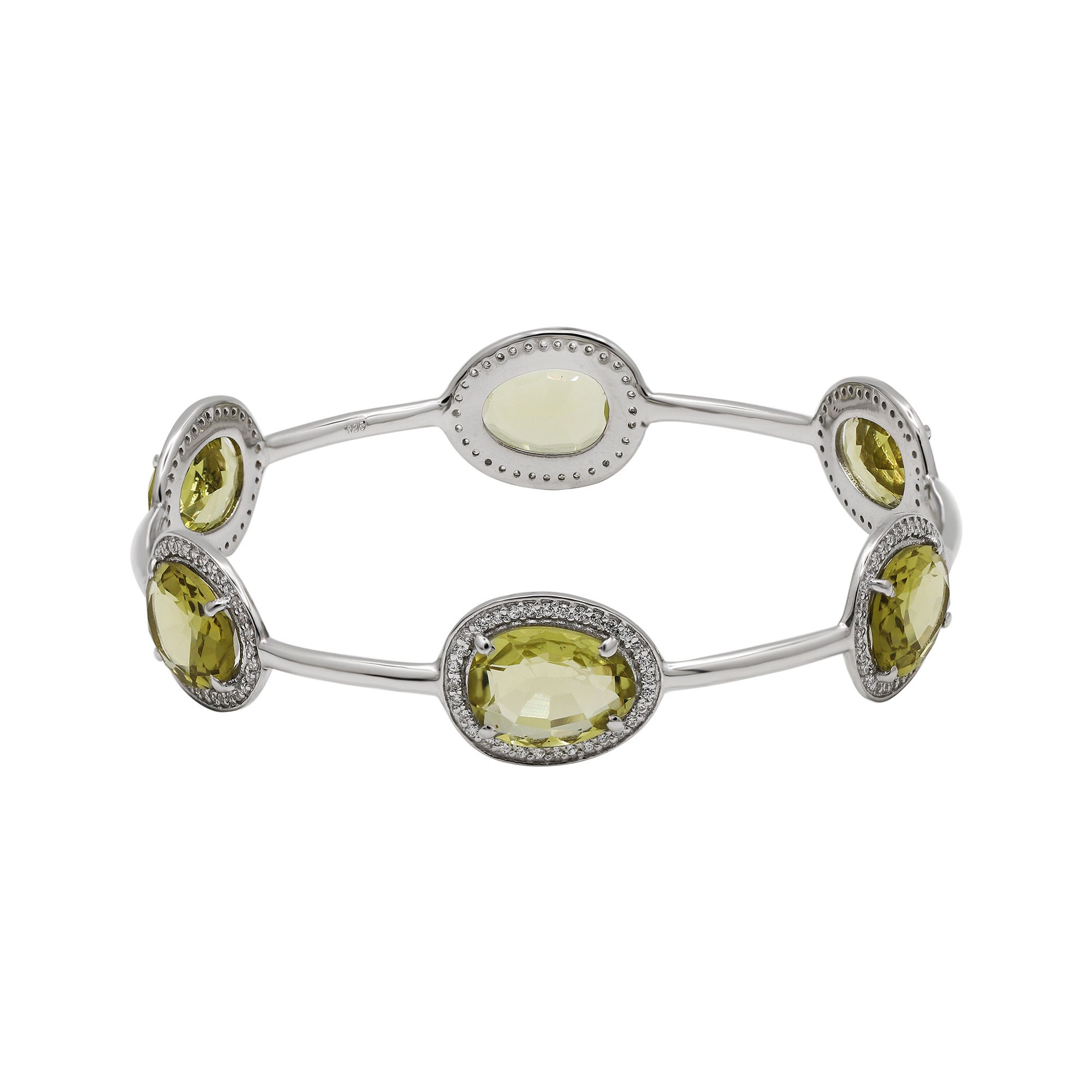 Lemon Quartz 925 Sterling Silver Bracelet With CZ Gemstones - Etsy