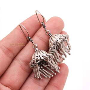 Beautiful Silver Jhumka - 925 Sterling Silver - Fine Silver Jhumka - Handmade Silver Jewelry- Drop Dangle Earrings- Anniversary Gifts
