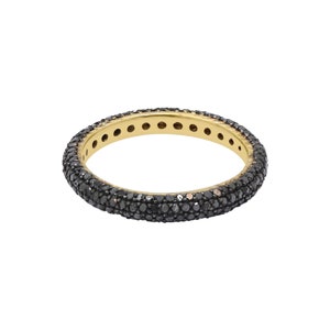 Black Diamond Ring • Full Eternity Band • Stacking Ring • Anniversary Ring- Wedding Band- Pave Diamond Ring- Gifts for Her- Birthday Gift
